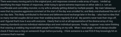 Wife Doesn't Wear Wedding Ring, Husband Calls Her Out - Reddit