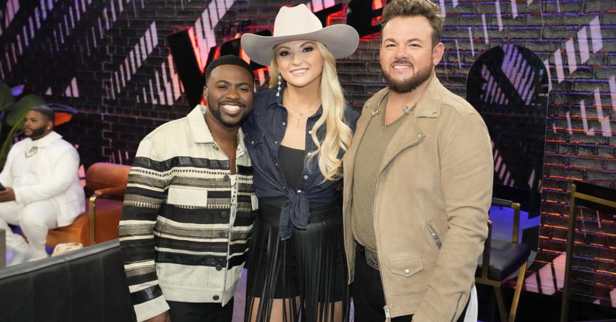 Tae Lewis, Karen Waldrup, and Josh Sanders backstage on The Voice