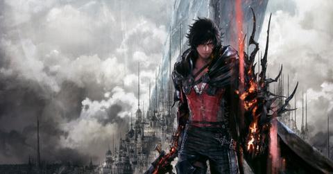 'Final Fantasy XVI' Main character Clive posing with a sword on key art.