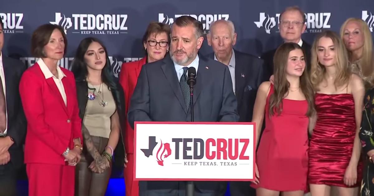 Ted Cruz speaks to supporters on election night