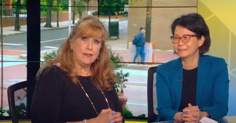 Sue Serio discussing her cancer diagnosis on Fox 29.