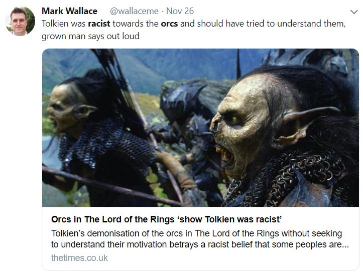 racist orcs tweet