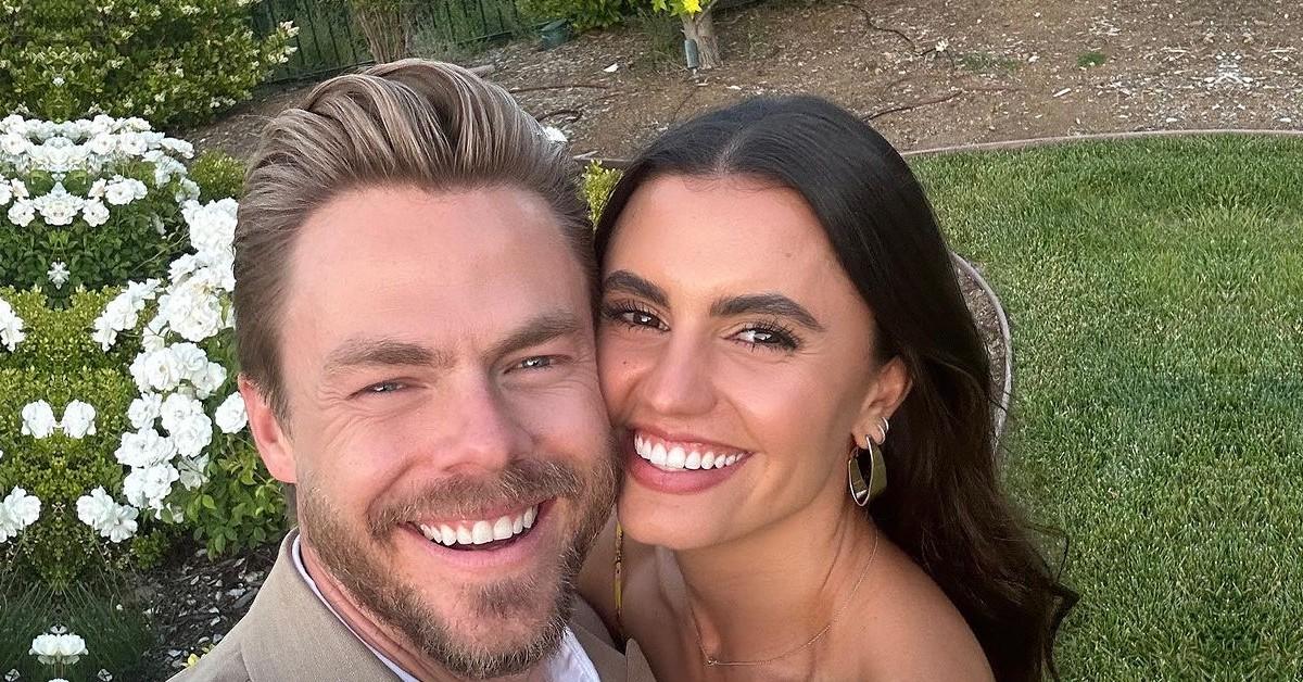 Derek Hough and his wife Hayley Erbert outside together