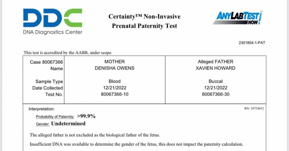 Paternity test report