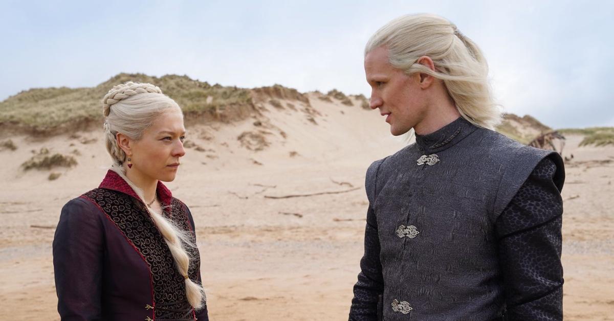 Rhaenyra Targaryen and Daemon Targaryen, eventual parents of Viserys II.