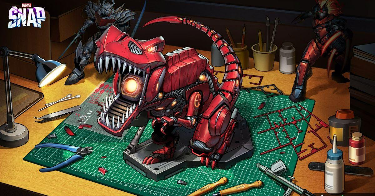 A robotic dinoaur from Marvel Snap.