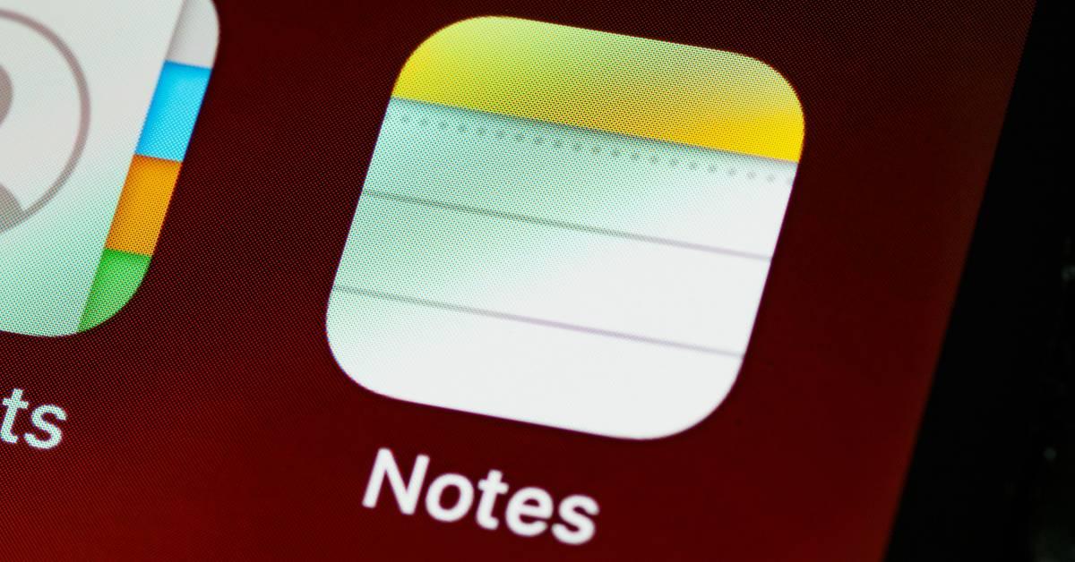 Notes app on the front of an iPhone screen