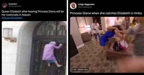 Queen Elizabeth and Princess Diana meme