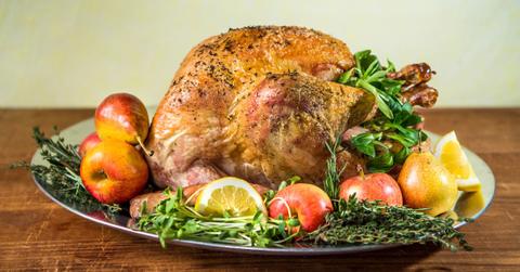 A turkey prepared for Thanksgiving