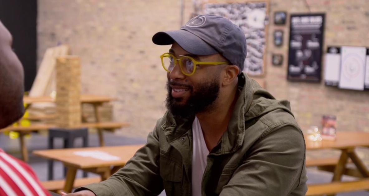 Ikechi at an axe-throwing event on MAFS