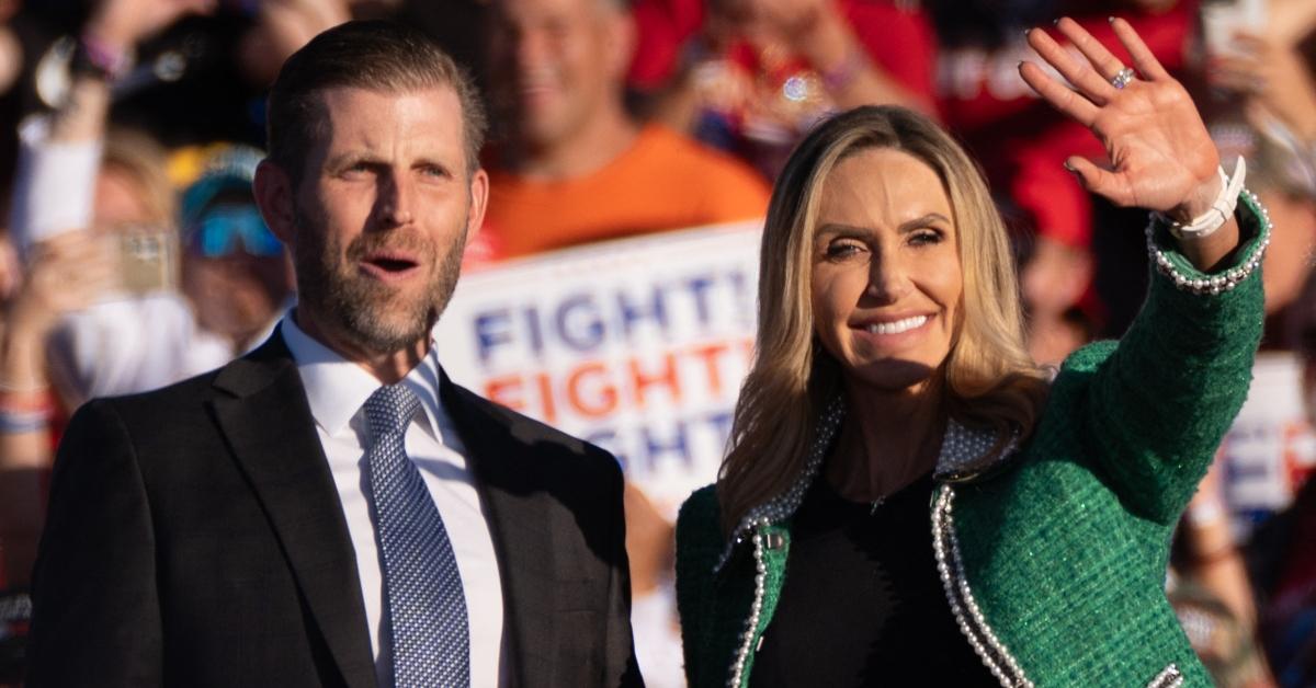 Eric and Lara Trump at Trump rally in Pennsynvalia in October 2024