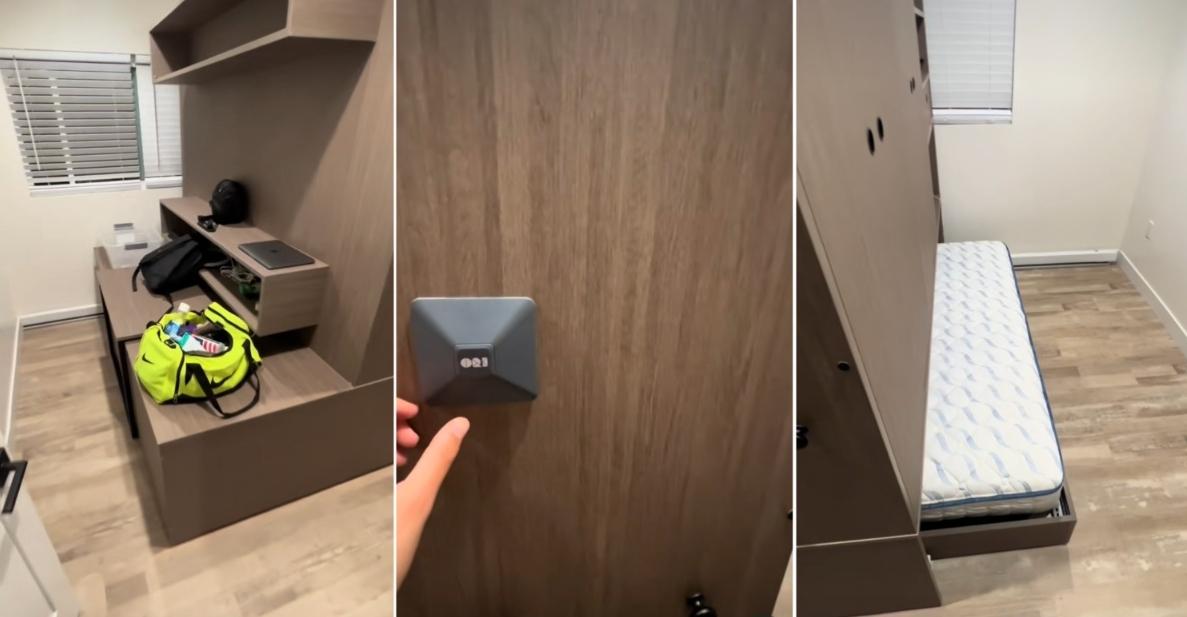College Student Reveals Innovative Transformer Desk Bed in Their Dorm Room