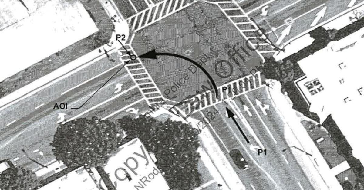 This police sketch outlines the location of the hit-and-run accident.