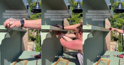 husband vs wife measuring DIY debate tiktok