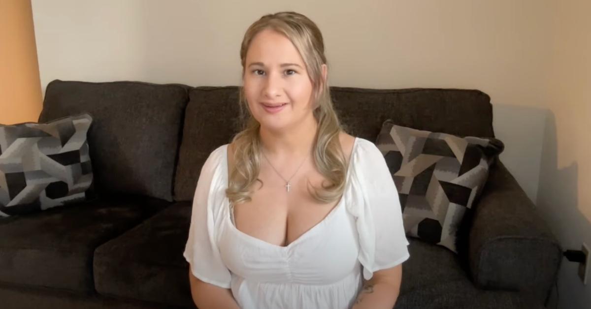 Gypsy Rose Blanchard wears white top while sitting on couch, reveals pregnancy announcement in YouTube video