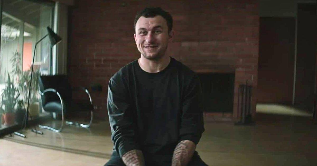 Johnny Manziel seated for an interview in 'Untold: Johnny Football'