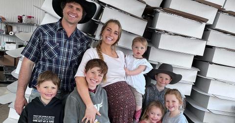 Six of the eight kids that make up Ballerina Farm, with Hannah and Daniel Neeleman