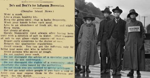 This "Do's and Don't's" List From the 1918 Pandemic Proves We've Learned Absolutely Nothing in 100 Years