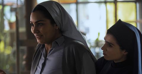 (L-R) Yasmine Amunet (Meena Rayann) and Sister Camila (Olivia Delcan)