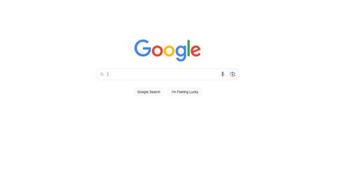 Google search home screen.