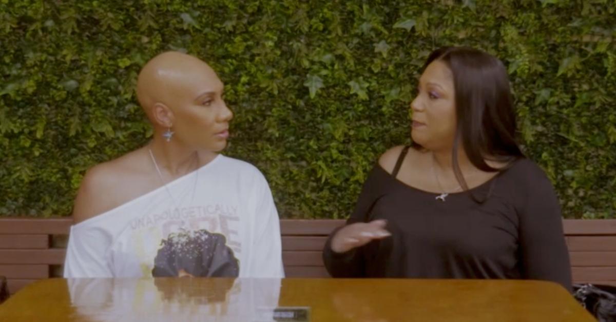 (l-r): Towanda Braxton and Trina Braxton talking