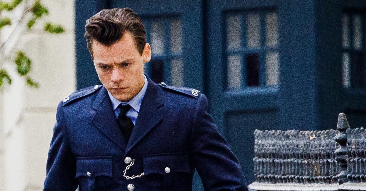 Harry Styles on set of 'My Policeman.'