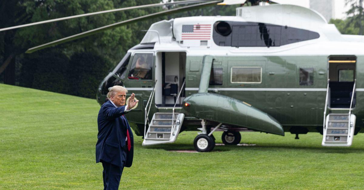 Trump leaving for the 2025 G7 Summit.