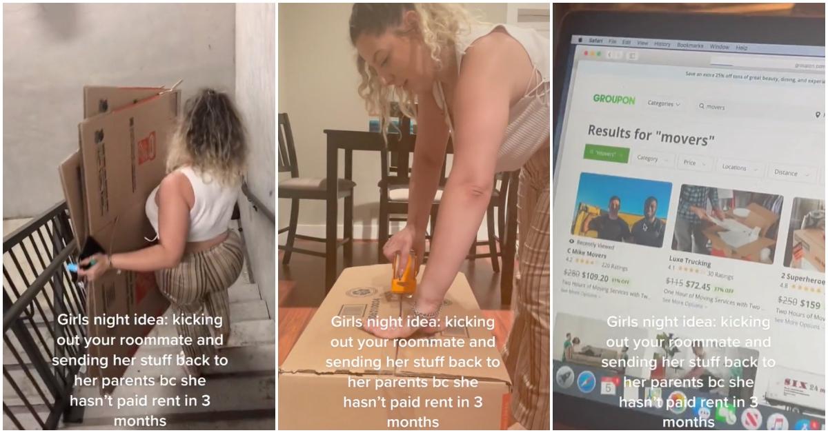 A viral post of women packing their roomates' stuff and kicking them out for not paying rent.