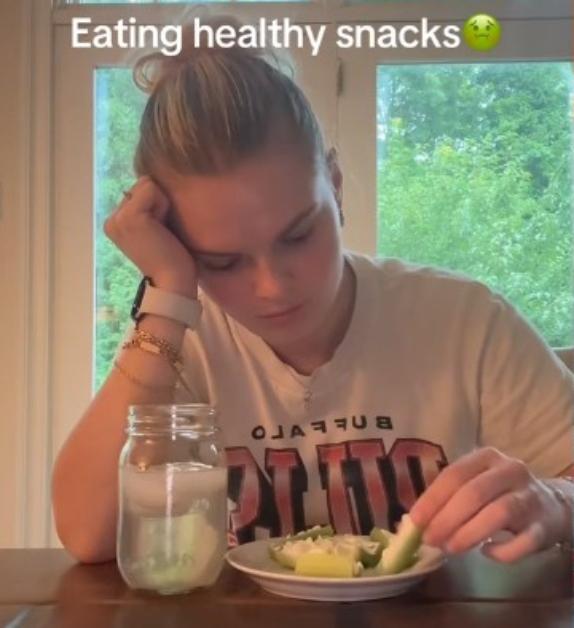 TikTok star Ashby Florence takes on eating healthy snacks