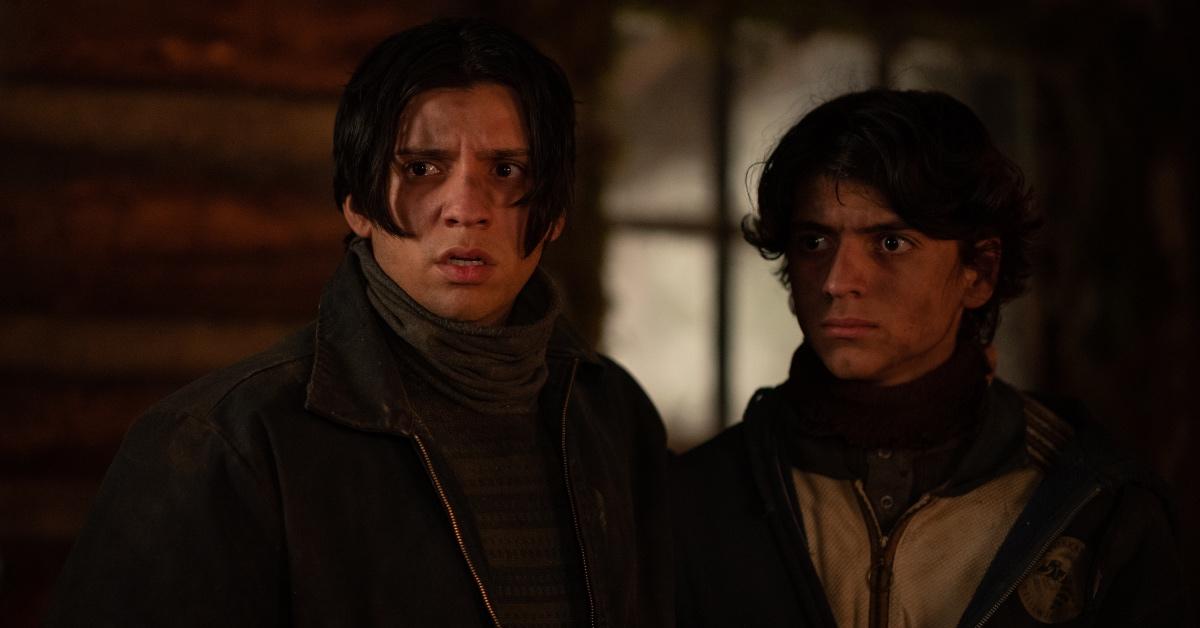 Terrified Travis (Kevin Alves) and Javi (Luciano Leroux) react to Natalie being chosen to be hunted.