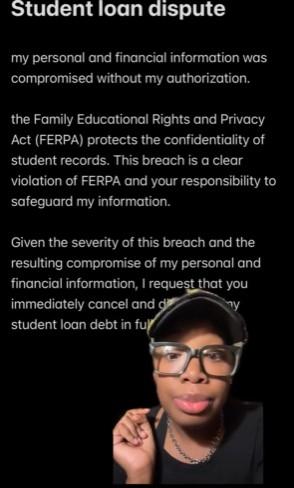 Studenet loan disputes TikTok