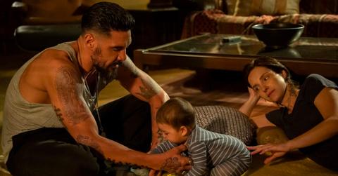 Angel and Adelita with their son, Maverick, in 'Mayans M.C.'