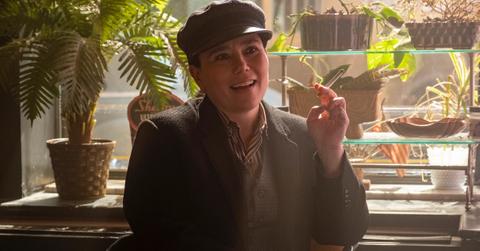 Susie smoking a cigarette on 'The Marvelous Mrs. Maisel'