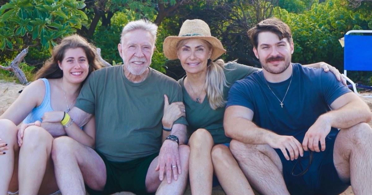 Chuck Norris with his family in Kauai, Hawaii.