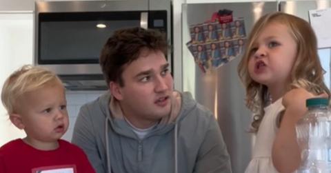 Chris Rooney with his nephew Jack and niece Marleigh