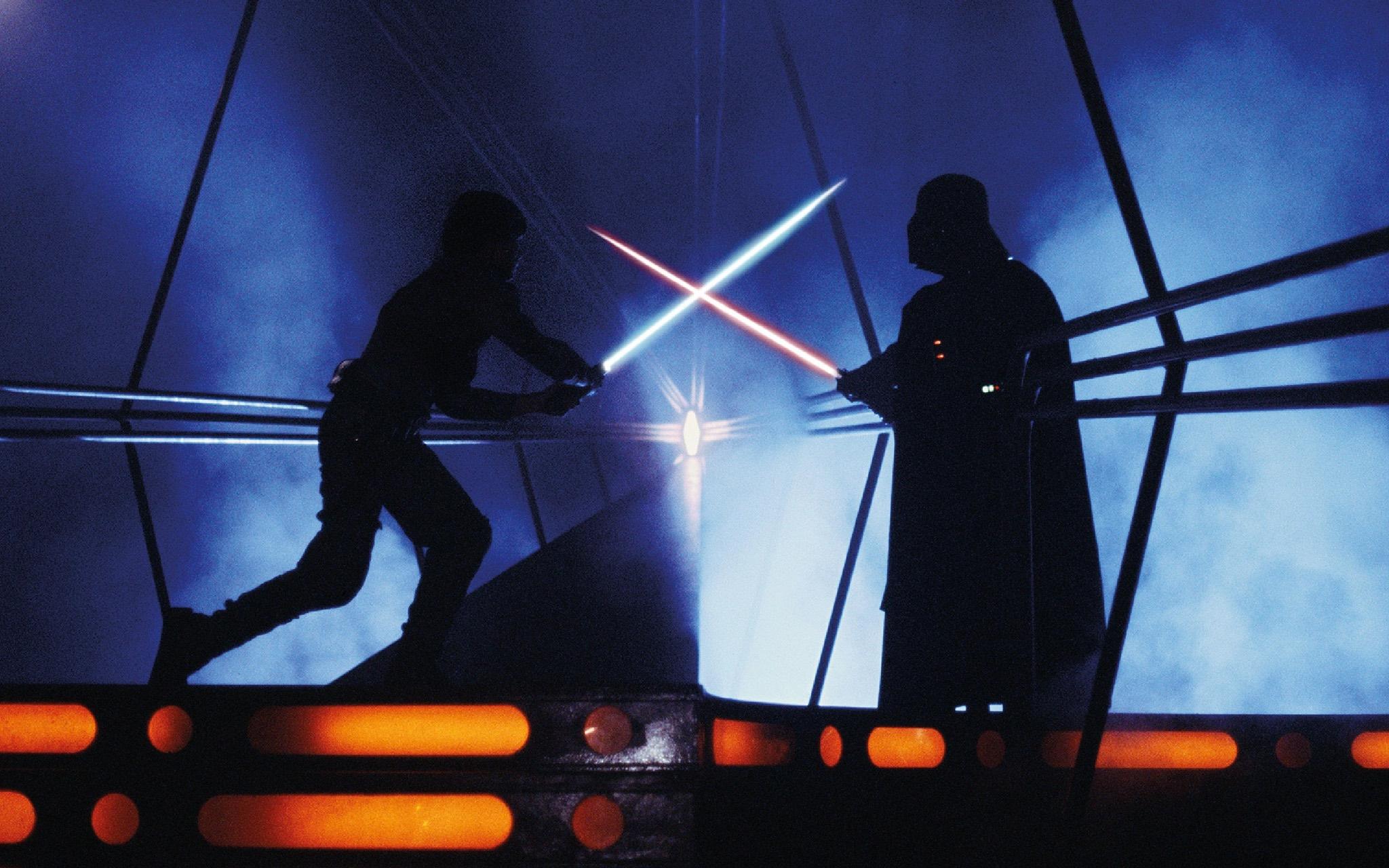 Darth Vader vs Luke Skywalker during the duel on Cloud City.