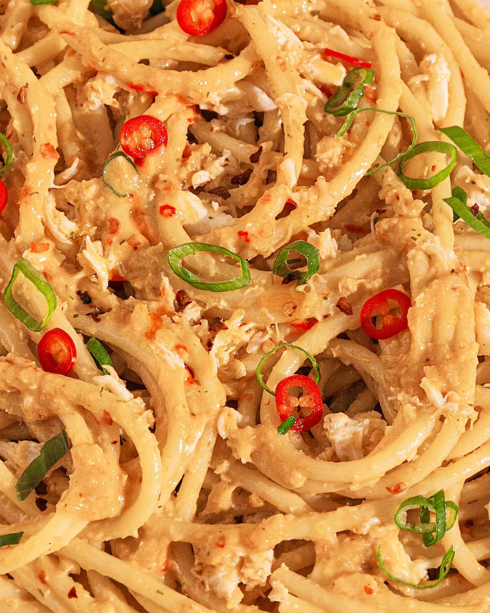 Creamy chili crab pasta