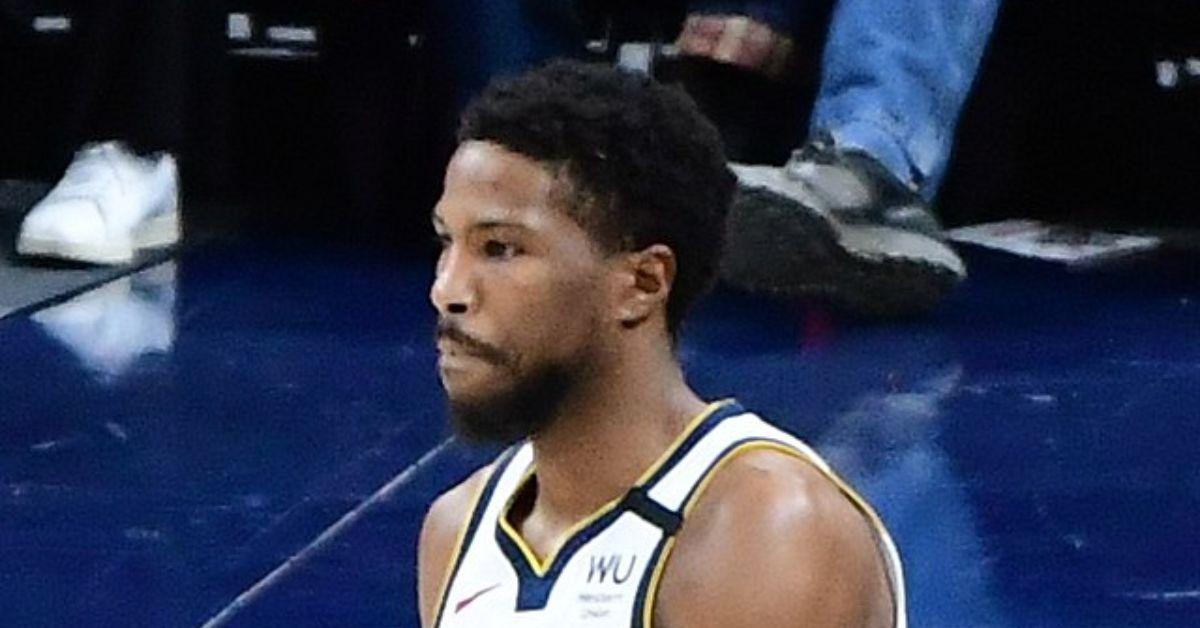 Malik Beasley playing for the Denver Nuggets. 