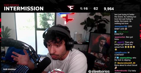 FaZe ZooMaa and Ben arguing during a livestream.