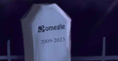 A headstone that says Omegle and has its years of operation.
