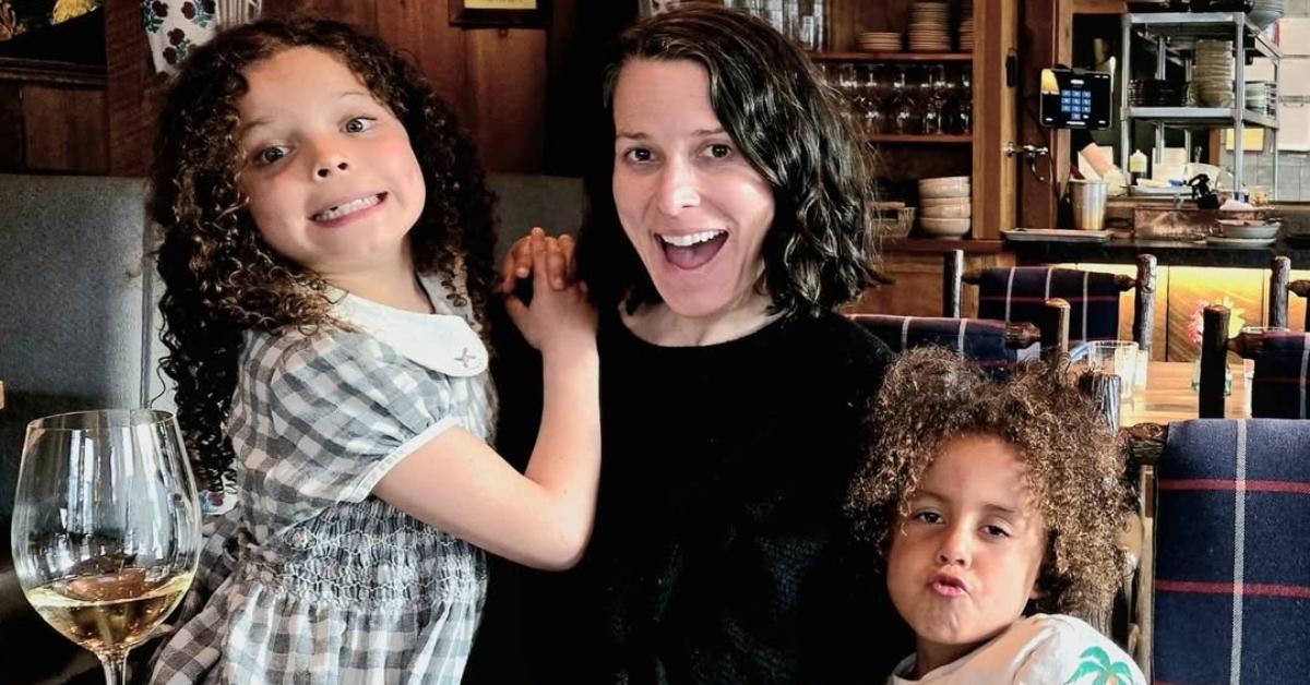 John Forte's wife and kids at a restaurant for Mother's Day.