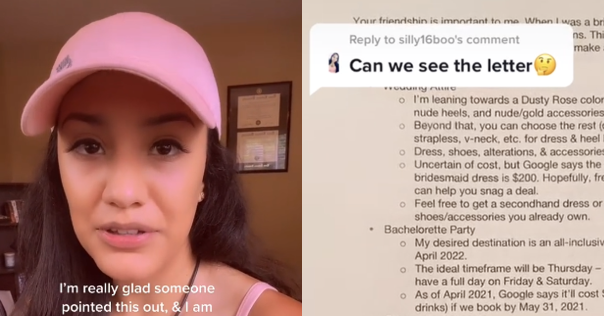 Bride's "Mandatory" List of Requirements for Bridesmaids Goes Viral