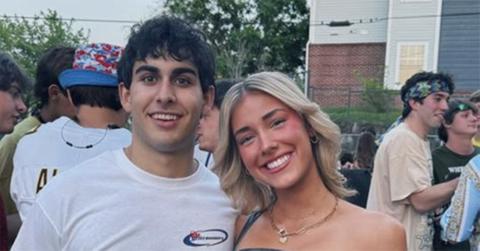 Lily Lang with a boy at a Frat party.