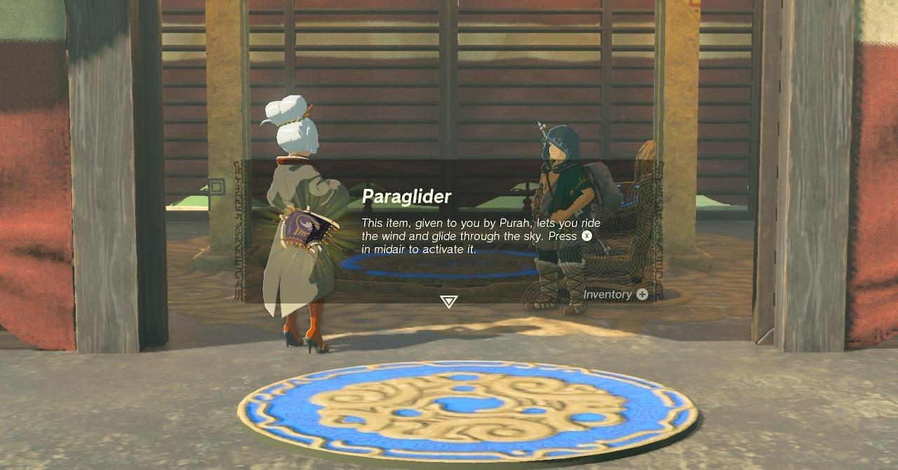 Link earning the Paraglider in Tears of the Kingdom.