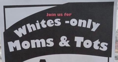 Whites-only Moms and Tots sign