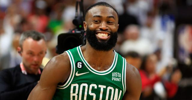Jaylen Brown at a Boston Celtics game