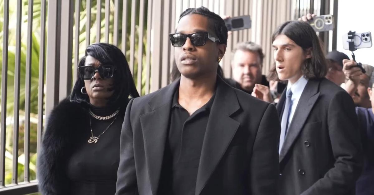 (l-r): ASAP Rocky's mom, Renee Black, and ASAP Rocky in court