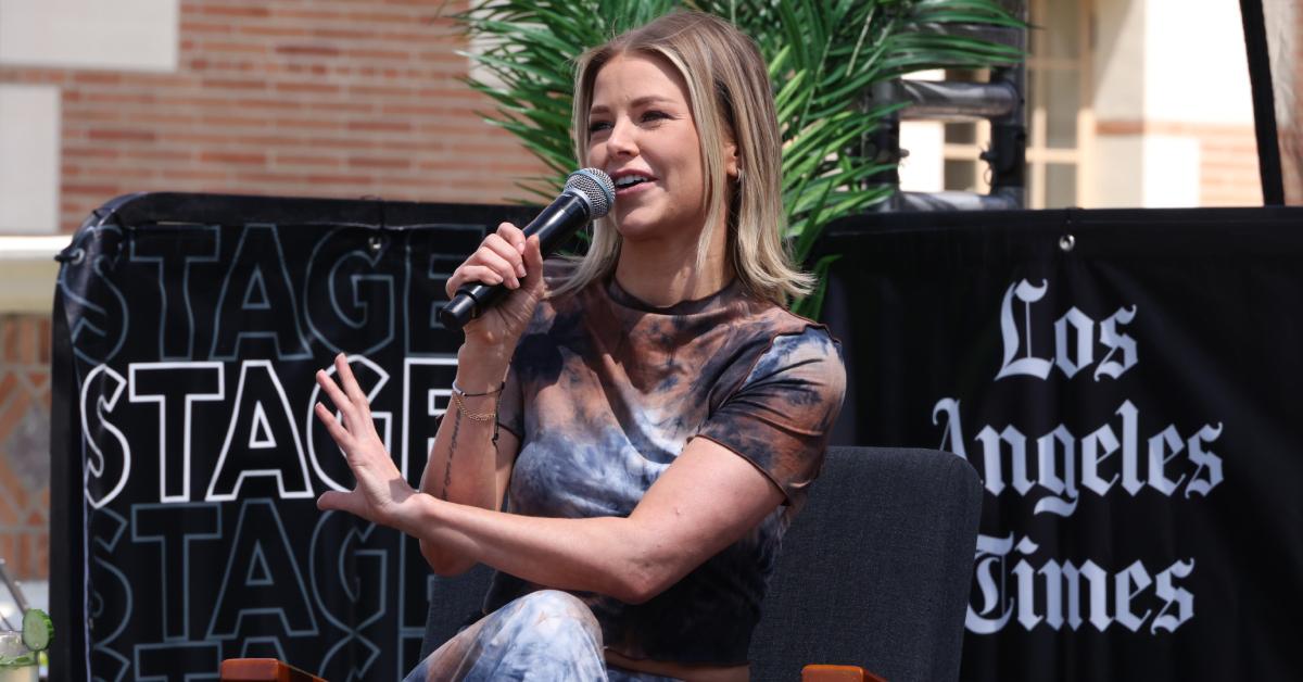 Ariana Madix speaks on-stage during the 2024 Los Angeles Times Festival of Books at the University of Southern California on April 21, 2024 in Los Angeles.