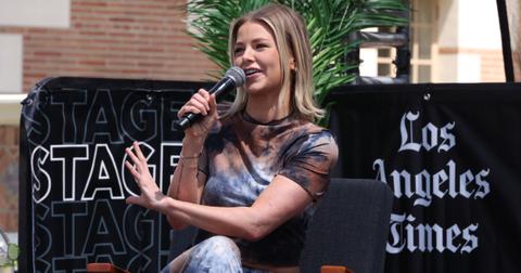 Ariana Madix speaks on-stage during the 2024 Los Angeles Times Festival of Books at the University of Southern California on April 21, 2024 in Los Angeles.