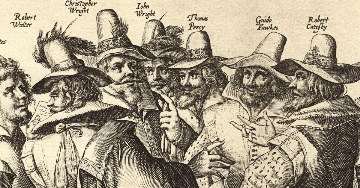 A sketch of the Gunpowder Plot conspirators. 